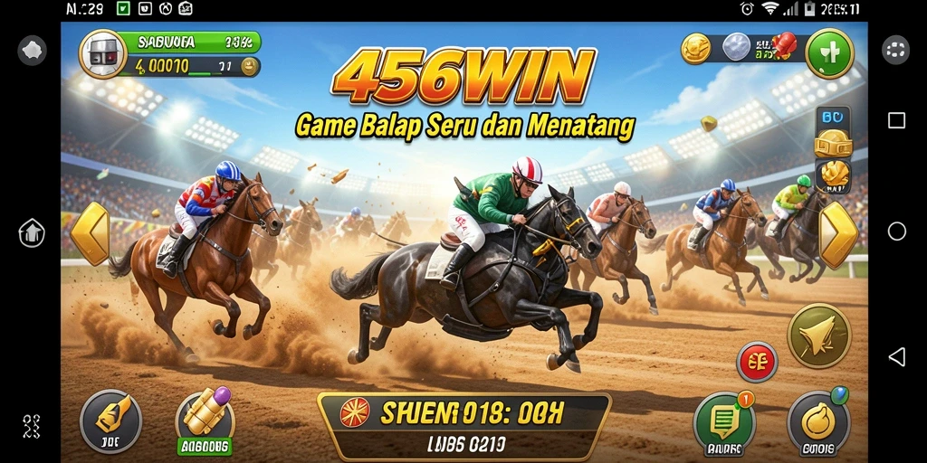 Gameplay seru dalam 456WIN dengan mobil balap yang menegangkan.