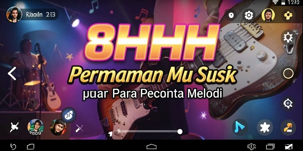 Tampilan gameplay seru dengan berbagai pilihan musik.