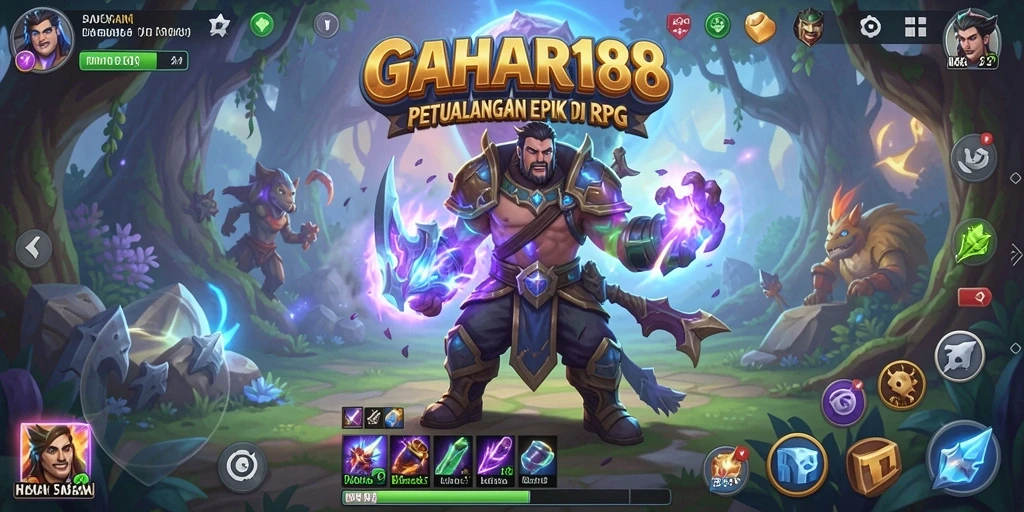 Screenshot utama GAHAR188 menunjukkan aksi pertarungan yang mendebarkan di dunia RPG.