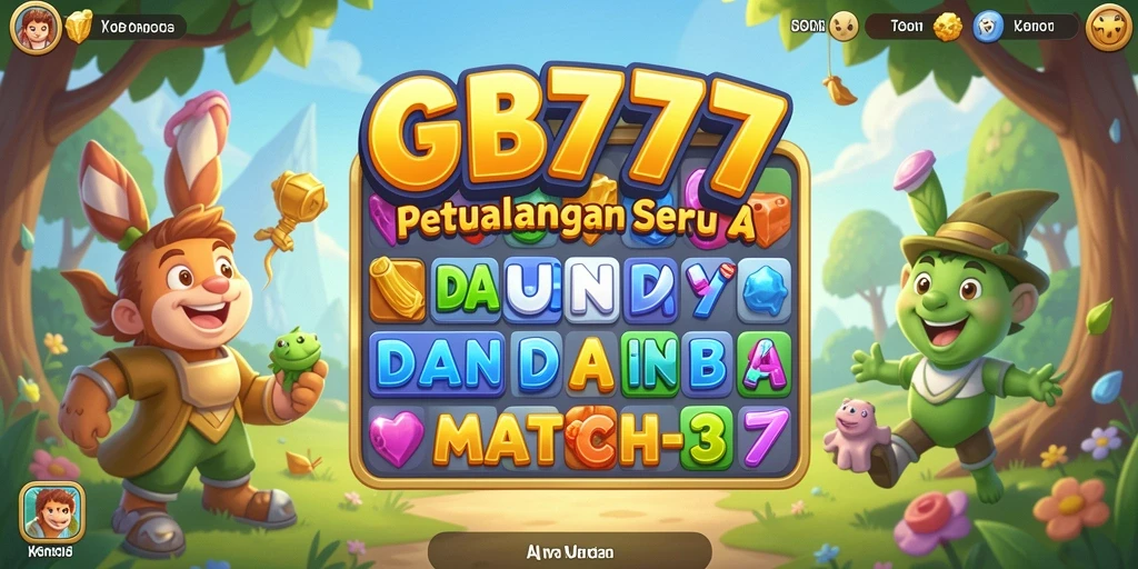 Tampilan gameplay seru dalam game Match-3 GB777.