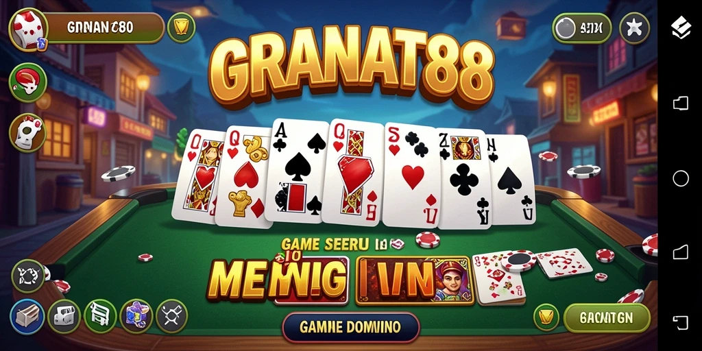 Tampilan seru gameplay Domino di GRANAT88 yang menggugah semangat.