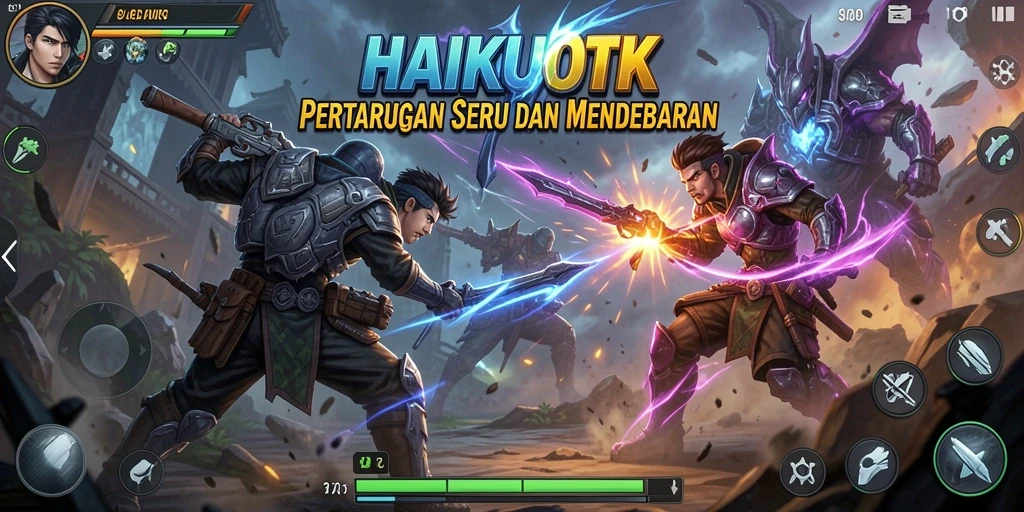 Tangkapan layar HAIKUOTK menampilkan aksi pertarungan yang mendebarkan.