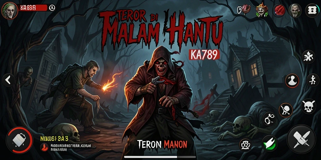 Screenshot menunjukkan momen menegangkan di dalam rumah hantu.