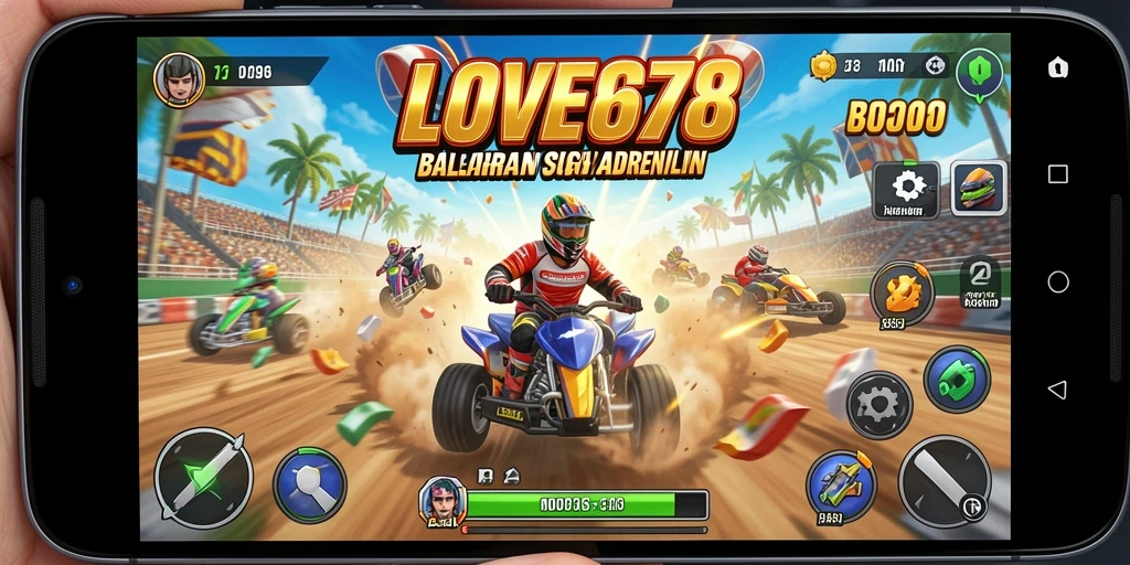 Gameplay Racing LOVE678 yang seru dan mendebarkan.