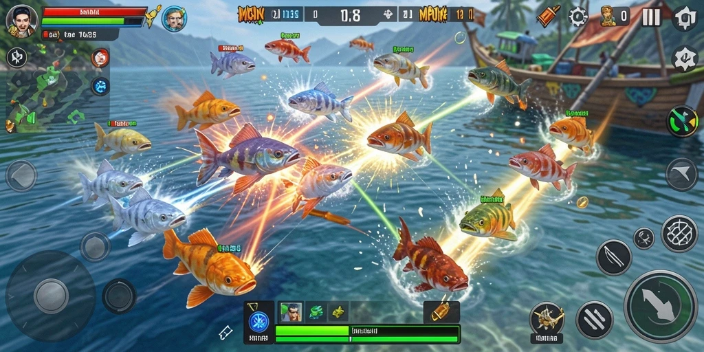 Tampilan menarik dari gameplay Tembak Ikan MPO08 yang seru.