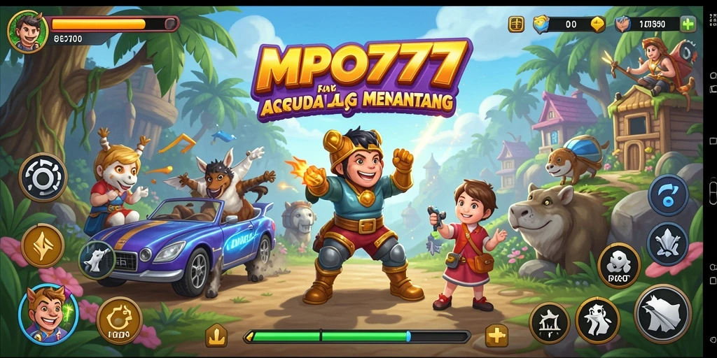 Screenshot utama MPO777 menampilkan gameplay yang menegangkan dan penuh warna.