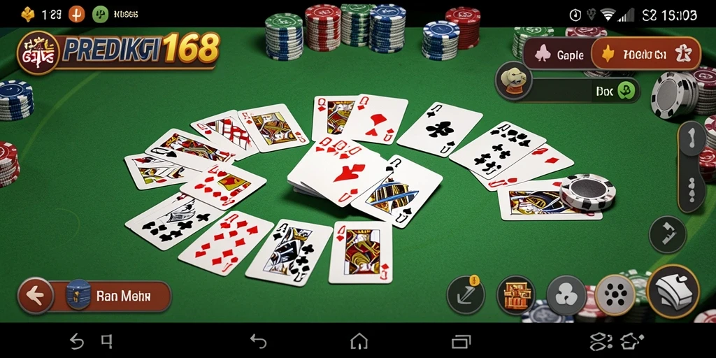 Tampilan screenshot PREDIKSI168 menunjukkan gameplay seru Gaple yang menarik.