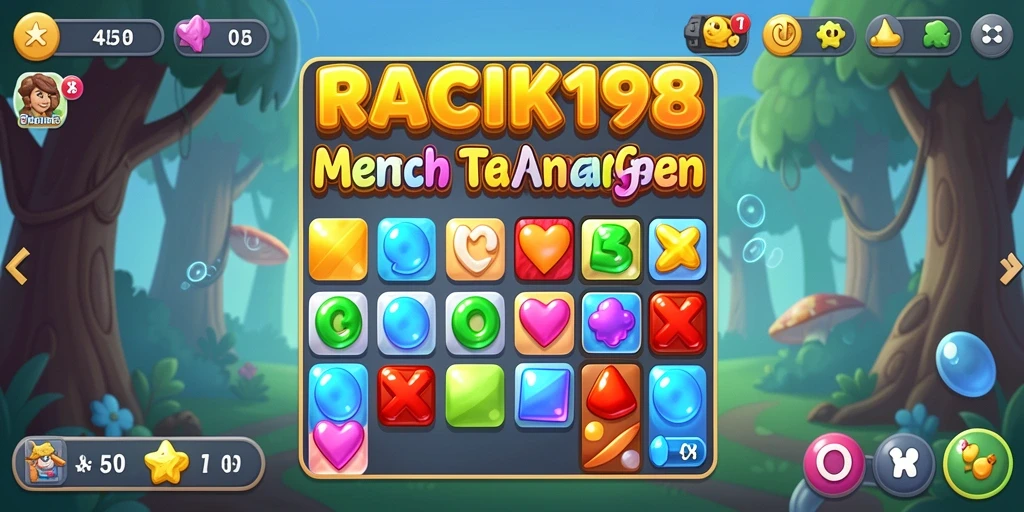 Gameplay menarik dari RACIK198 dengan elemen Match-3 yang seru.
