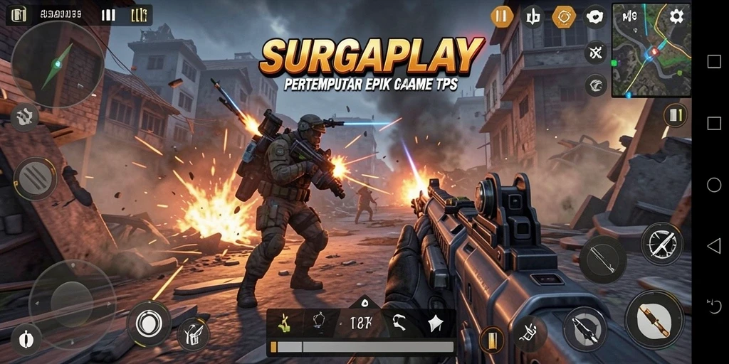 Tampilan action-packed gameplay pada SURGAPLAY yang mendebarkan.