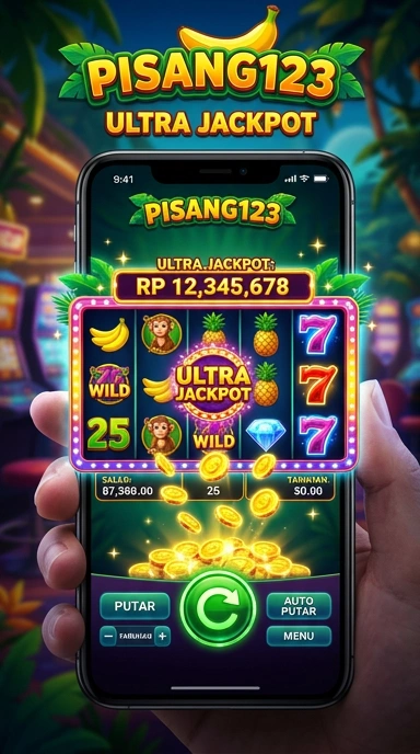 Tampilan awal aplikasi pisang123 yang menarik dan mudah dinavigasi.